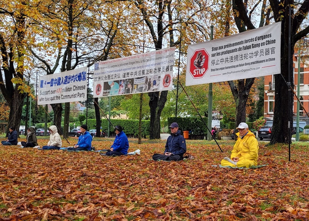 Image for article Бельгія. Мирний протест перед посольством Китаю викриває переслідування Фалунь Дафа