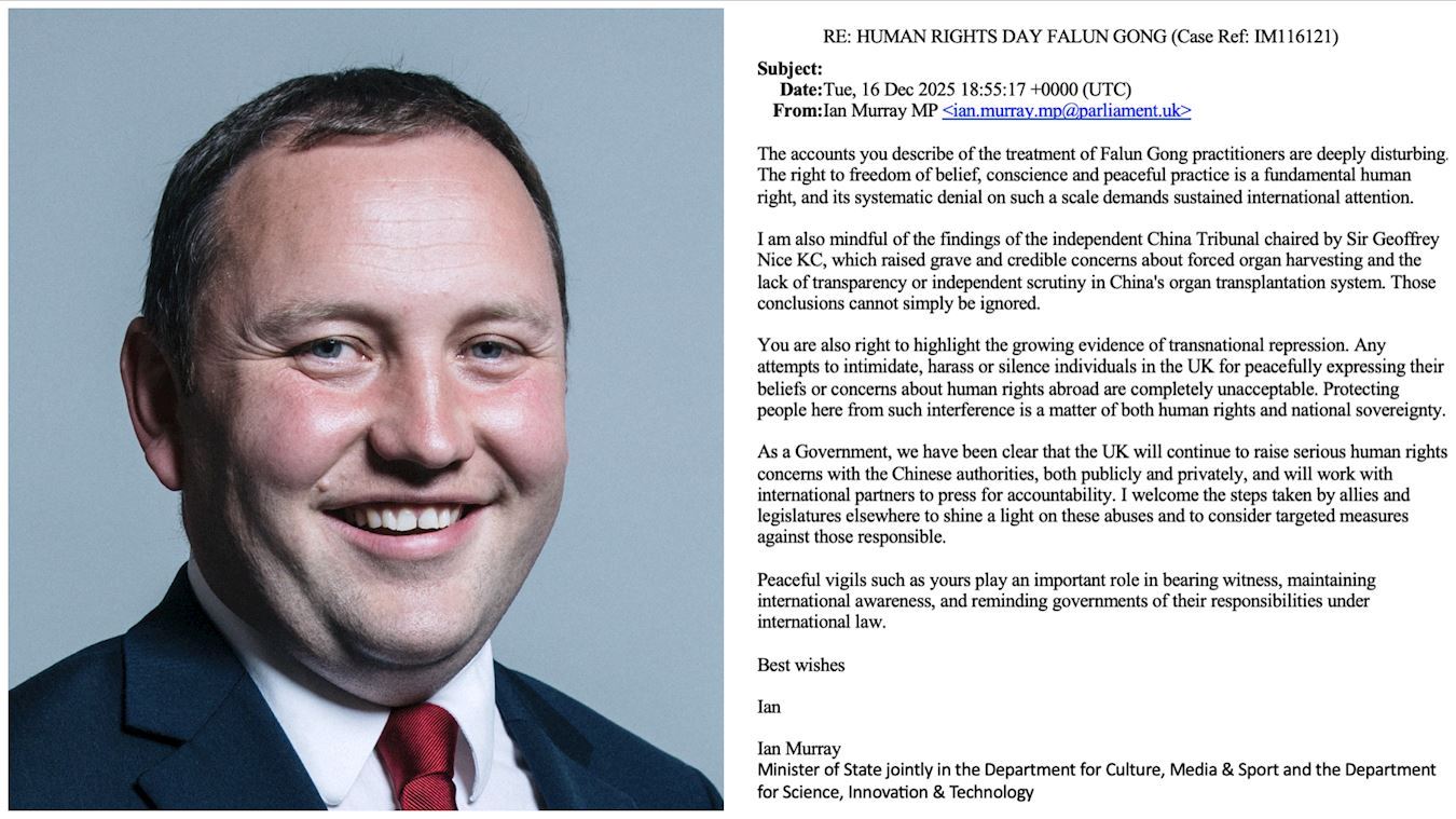 Image for article Велика Британія. Міністр висловив підтримку заходам групи Фалуньгун до Дня прав людини